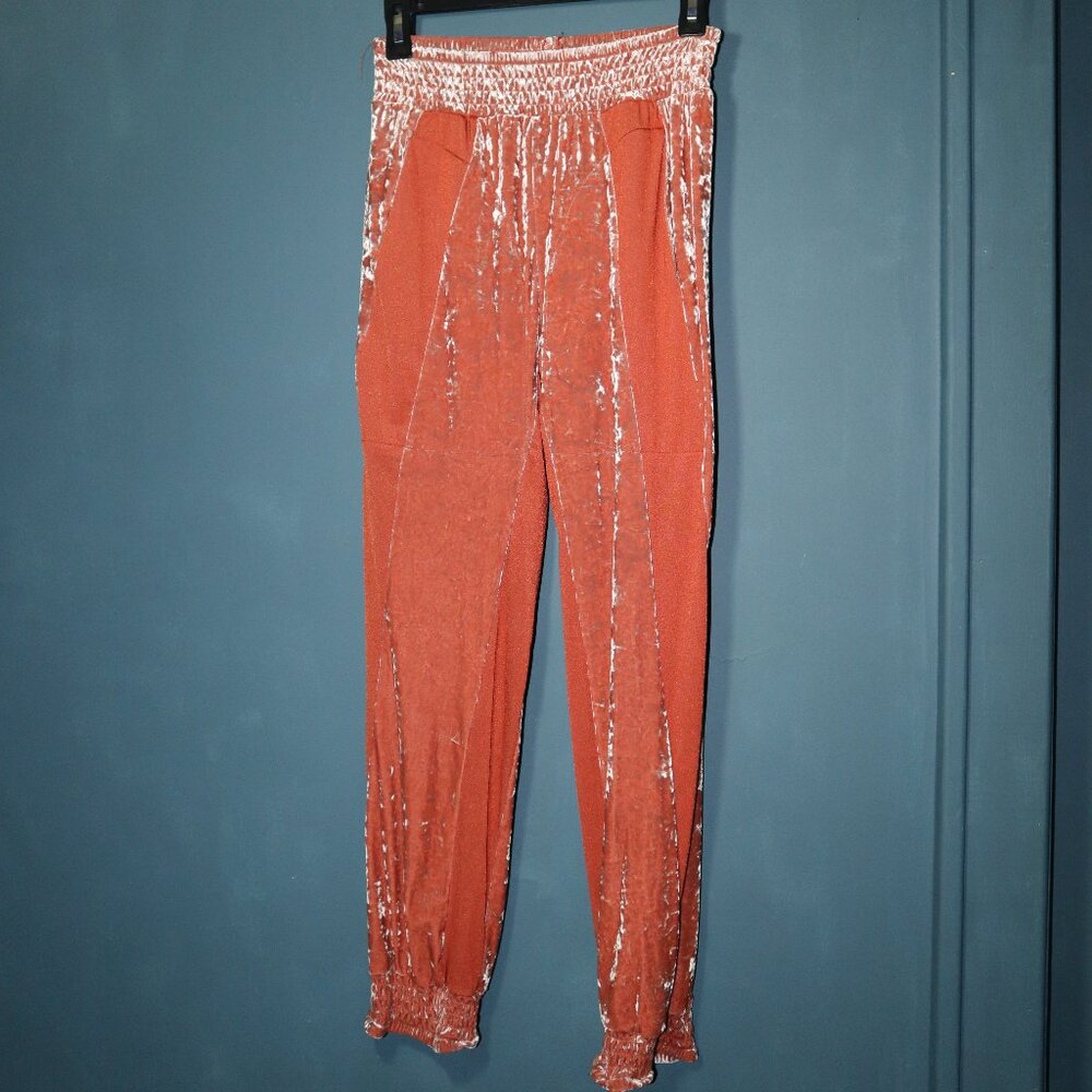 We Are Hah Crushed Velvet Hot Track Pant Sz Sm